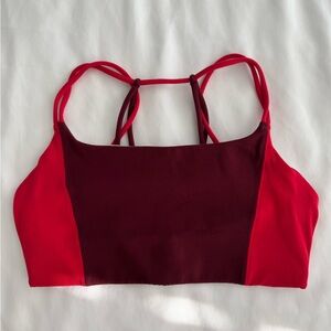 Athleta colorblocked strappy sports bra